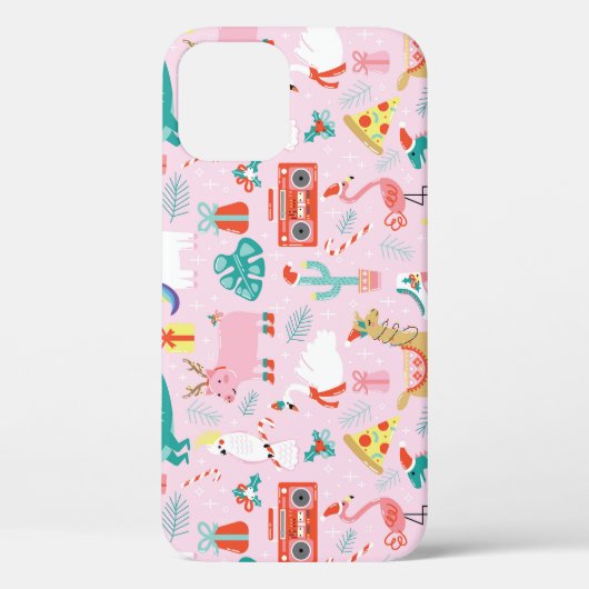 クリスマスおもしろい:動物のシームレスなパターン。 Case-Mate iPhoneケース (裏面)