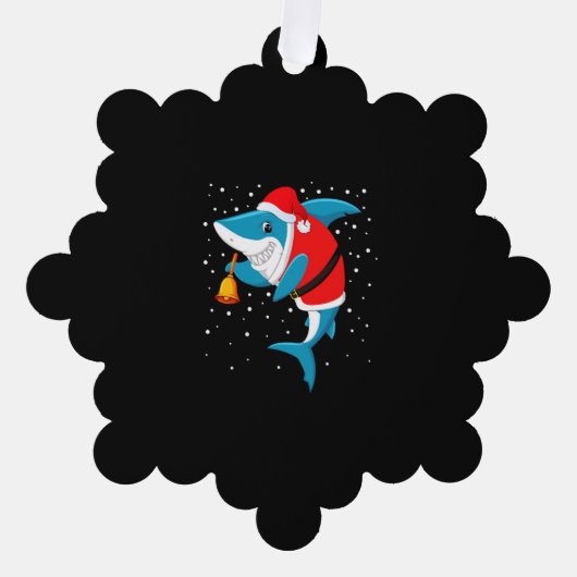 クリスマスおもしろい- Christmas Shark Tシャツ オーナメントカード (正面)