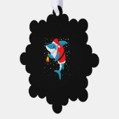 クリスマスおもしろい- Christmas Shark Tシャツ オーナメントカード (左)