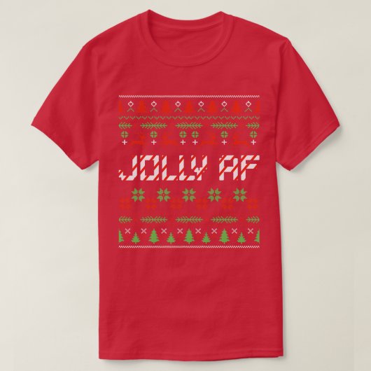 クリスマスおもしろいAFすてきの醜いクリスマスセーター Tシャツ (デザイン正面)