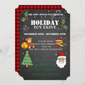 クリスマスおもちゃで病院の学校資金集めを行う 招待状 (正面/裏面)