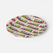 クリスマスおもちゃの模様 ペーパープレート (アングル)