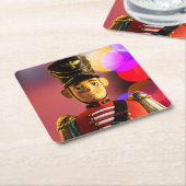 クリスマスおもちゃ兵士フィギュアSlipperyJoeゲイpri スクエアペーパーコースター (アングル)