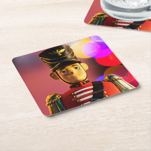 クリスマスおもちゃ兵士フィギュアSlipperyJoeゲイpri スクエアペーパーコースター (アングル)