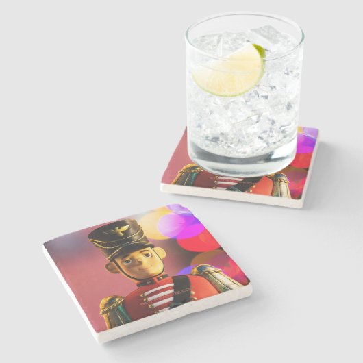 クリスマスおもちゃ兵士フィギュアSlipperyJoeゲイpri ストーンコースター (横)