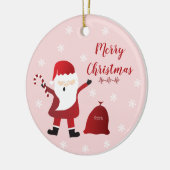 クリスマスおもちゃ袋 サンタクロース セラミックオーナメント (左)