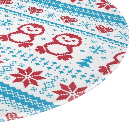 クリスマスおよび冬によって編まれるパターン カッティングボード (角)