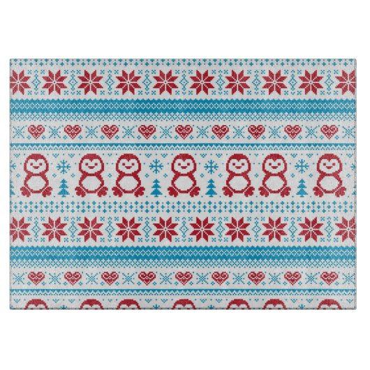 クリスマスおよび冬によって編まれるパターン カッティングボード (正面)