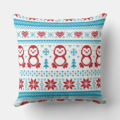 クリスマスおよび冬によって編まれるパターン クッション (裏面)