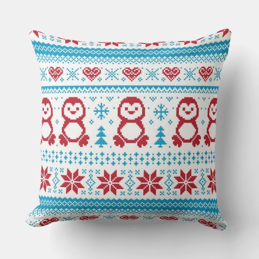 クリスマスおよび冬によって編まれるパターン クッション (正面)