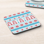 クリスマスおよび冬によって編まれるパターン コースター (左側)