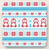 クリスマスおよび冬によって編まれるパターン コースター (正面)