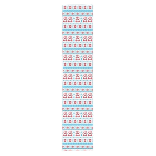 クリスマスおよび冬によって編まれるパターン ショートテーブルランナー (正面)