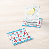 クリスマスおよび冬によって編まれるパターン スクエアペーパーコースター (インサイチュ)