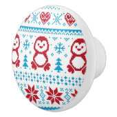 クリスマスおよび冬によって編まれるパターン セラミックノブ (右)