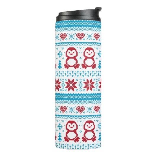 クリスマスおよび冬によって編まれるパターン タンブラー (回転左)