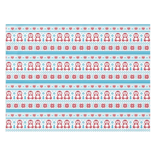 クリスマスおよび冬によって編まれるパターン テーブルクロス (正面(横))