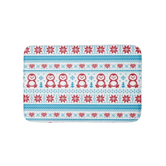 クリスマスおよび冬によって編まれるパターン バスマット (正面)