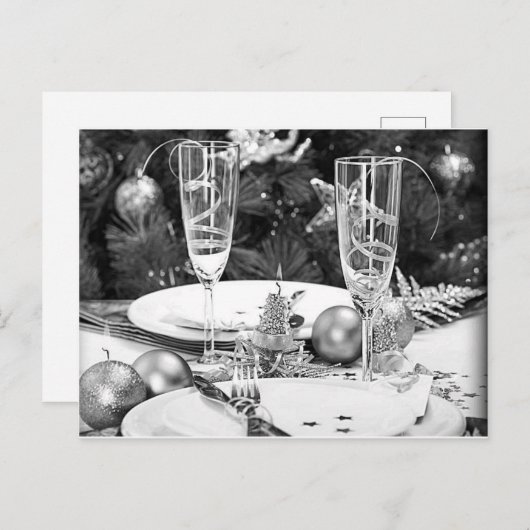 ***クリスマスおよび新年***はがき/招待状 インビテーションポストカード (正面/裏面)