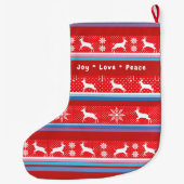 クリスマスおよび明けましておめでとう! 北欧パターン ラージクリスマスストッキング (裏面)