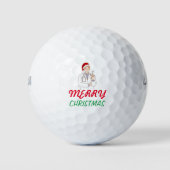 クリスマスお医者さん感謝の休日デザイン ゴルフボール (正面)