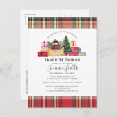 クリスマスお気に入りのの休日素朴を祈る インビテーションポストカード (正面/裏面)