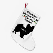 クリスマスお気に入りのパピロン犬 スモールクリスマスストッキング (正面 (吊り時))