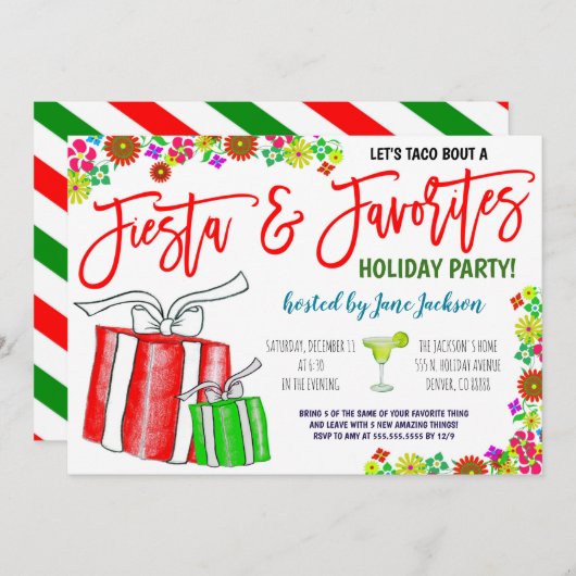 クリスマスお気に入りのパーティー 招待状 (正面/裏面)