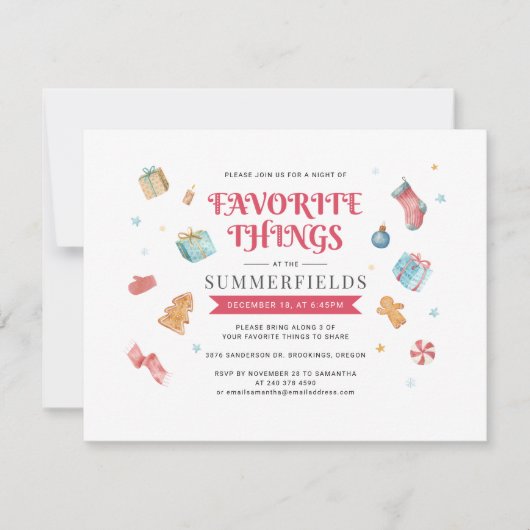 クリスマスお気に入りの休暇パーティー 招待状 (正面)