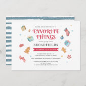 クリスマスお気に入りの休暇パーティー 招待状 (正面/裏面)