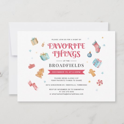 クリスマスお気に入りの休暇パーティー 招待状 (正面)