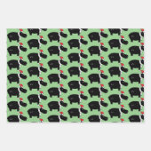 クリスマスお洒落のカバ ラッピングペーパーシート (正面)