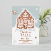 クリスマスお洒落のジンジャーブレッド 箔招待状 (立ち正面)