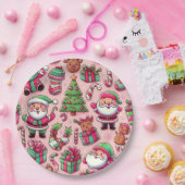 クリスマスお洒落の休日プレート ペーパープレート (パーティー)