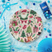 クリスマスお洒落の休日プレート ペーパープレート (パーティー)