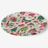 クリスマスお洒落の休日プレート ペーパープレート (アングル)