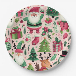 クリスマスお洒落の休日プレート ペーパープレート
