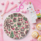 クリスマスお洒落の休日プレート ペーパープレート (パーティー)