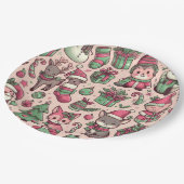 クリスマスお洒落の休日プレート ペーパープレート (アングル)