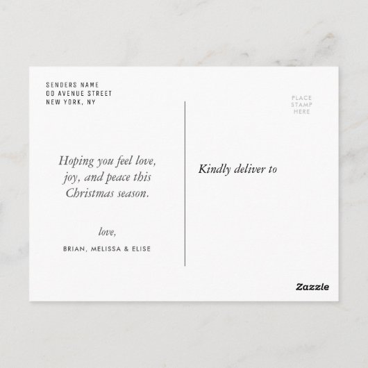 クリスマスお洒落の写真葉書 ポストカード (裏面)