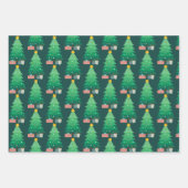 クリスマスお洒落の木とギフトクリスマス ラッピングペーパーシート (正面3)