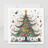 クリスマスお洒落の木、明るい色。 シーズンカード (正面)