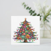 クリスマスお洒落の木、明るい色。 シーズンカード (スタンド正面)