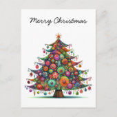 クリスマスお洒落の木、明るい色。 シーズンポストカード (正面)