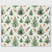 クリスマスお洒落の松の木のパターン ラッピングペーパー (フラット)