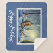 クリスマスお洒落の森の風景 シェルパブランケット (正面)