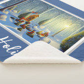 クリスマスお洒落の森の風景 シェルパブランケット (3/4)