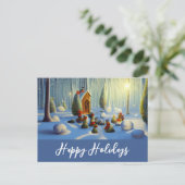 クリスマスお洒落の森の風景 ポストカード (スタンド正面)