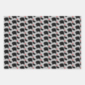 クリスマスお洒落アニマルトリオ ラッピングペーパーシート (正面3)