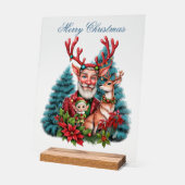 クリスマスお洒落イラストレーション。 アクリルサイン (傾斜)